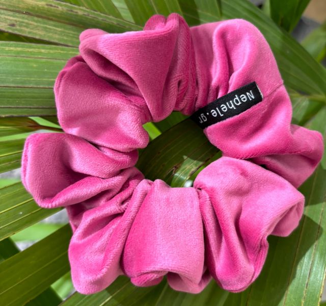 Scrunchie "Velvet" Barbie Pink