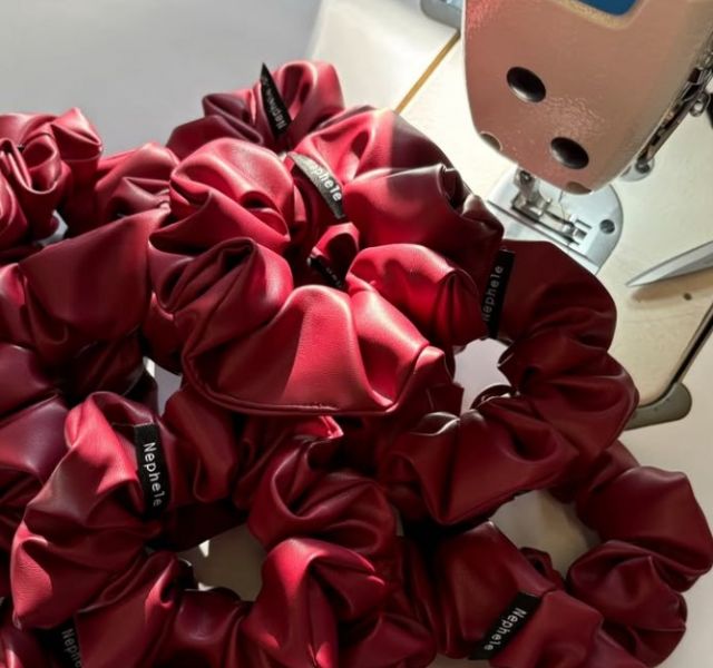 Scrunchie "Leatherette" Burgundy